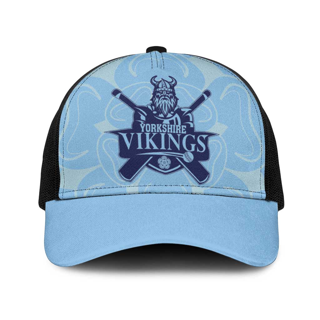 Yorkshire Vikings Cricket Baseball Net Cap White Rose of York Blue Version - Wonder Print Shop