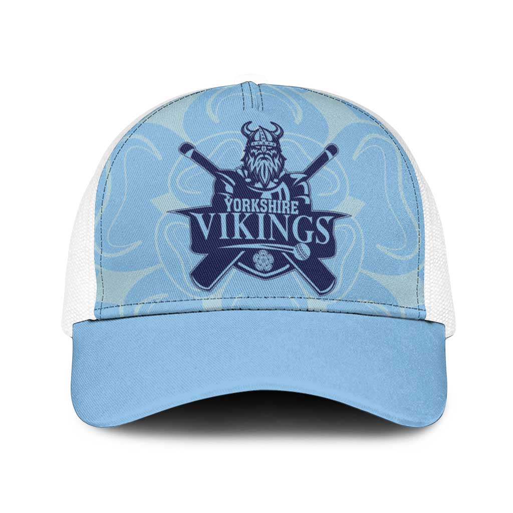Yorkshire Vikings Cricket Baseball Net Cap White Rose of York Blue Version - Wonder Print Shop