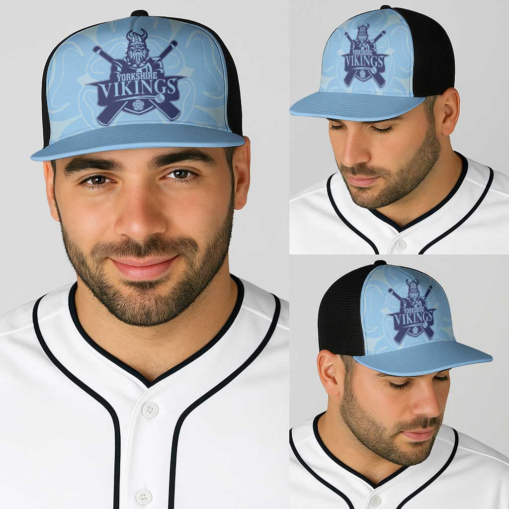 Yorkshire Vikings Cricket Baseball Net Cap White Rose of York Blue Version - Wonder Print Shop
