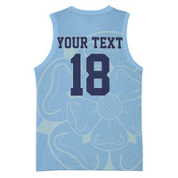 Custom Yorkshire Viking Spirit Basketball Jersey White Rose of York Blue Version - Wonder Print Shop