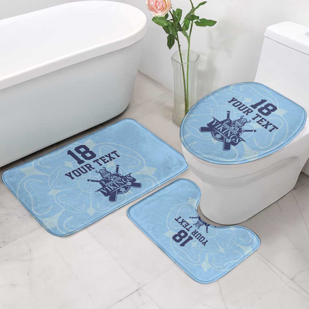Custom Yorkshire Viking Spirit Bathroom Set White Rose of York Blue Version - Wonder Print Shop