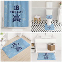 Custom Yorkshire Viking Spirit Bathroom Set White Rose of York Blue Version - Wonder Print Shop