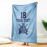 Custom Yorkshire Viking Spirit Blanket White Rose of York Blue Version - Wonder Print Shop