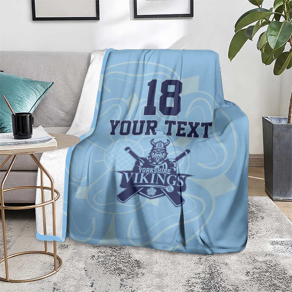 Custom Yorkshire Viking Spirit Blanket White Rose of York Blue Version - Wonder Print Shop