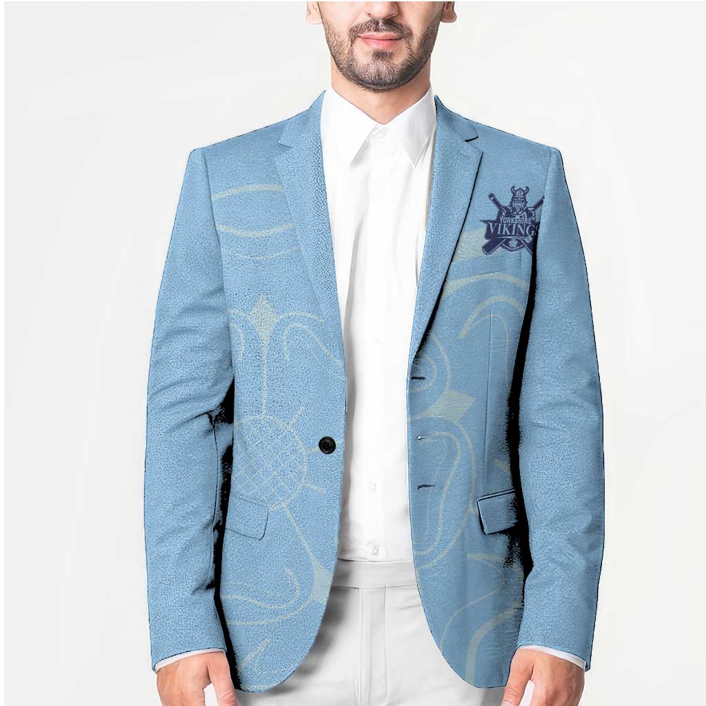 Custom Yorkshire Viking Spirit Blazer White Rose of York Blue Version - Wonder Print Shop