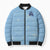 Custom Yorkshire Viking Spirit Bomber Puffer Jacket White Rose of York Blue Version - Wonder Print Shop