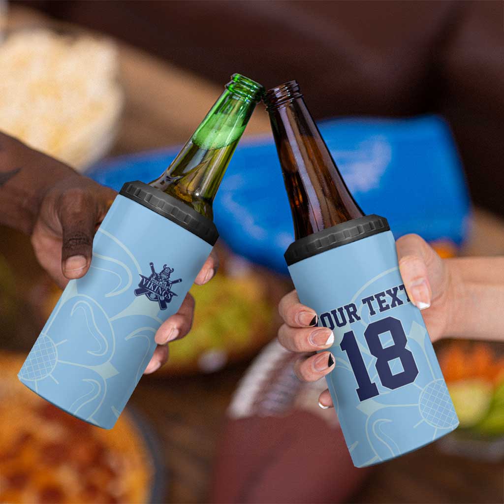 Custom Yorkshire Viking Spirit 4 in 1 Can Cooler Tumbler White Rose of York Blue Version - Wonder Print Shop