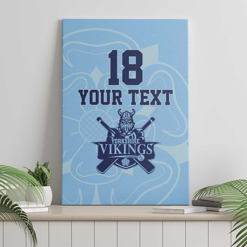 Custom Yorkshire Viking Spirit Canvas Wall Art White Rose of York Blue Version - Wonder Print Shop