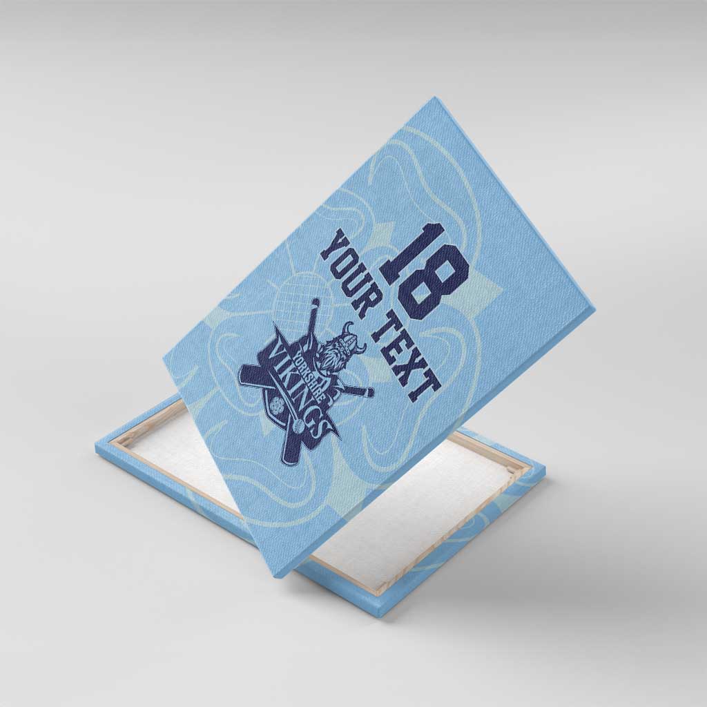 Custom Yorkshire Viking Spirit Canvas Wall Art White Rose of York Blue Version - Wonder Print Shop