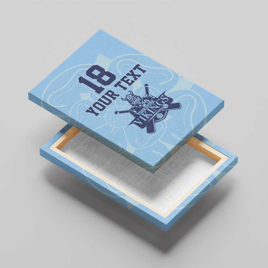 Custom Yorkshire Viking Spirit Canvas Wall Art White Rose of York Blue Version - Wonder Print Shop