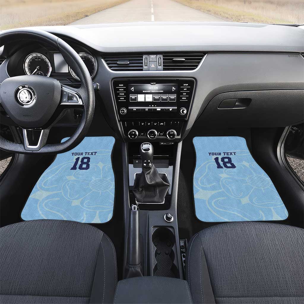 Custom Yorkshire Viking Spirit Car Mats White Rose of York Blue Version - Wonder Print Shop