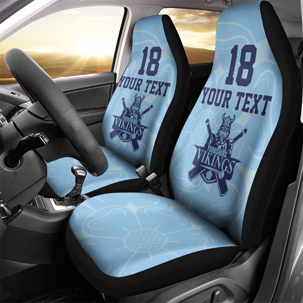 Custom Yorkshire Viking Spirit Car Seat Cover White Rose of York Blue Version - Wonder Print Shop