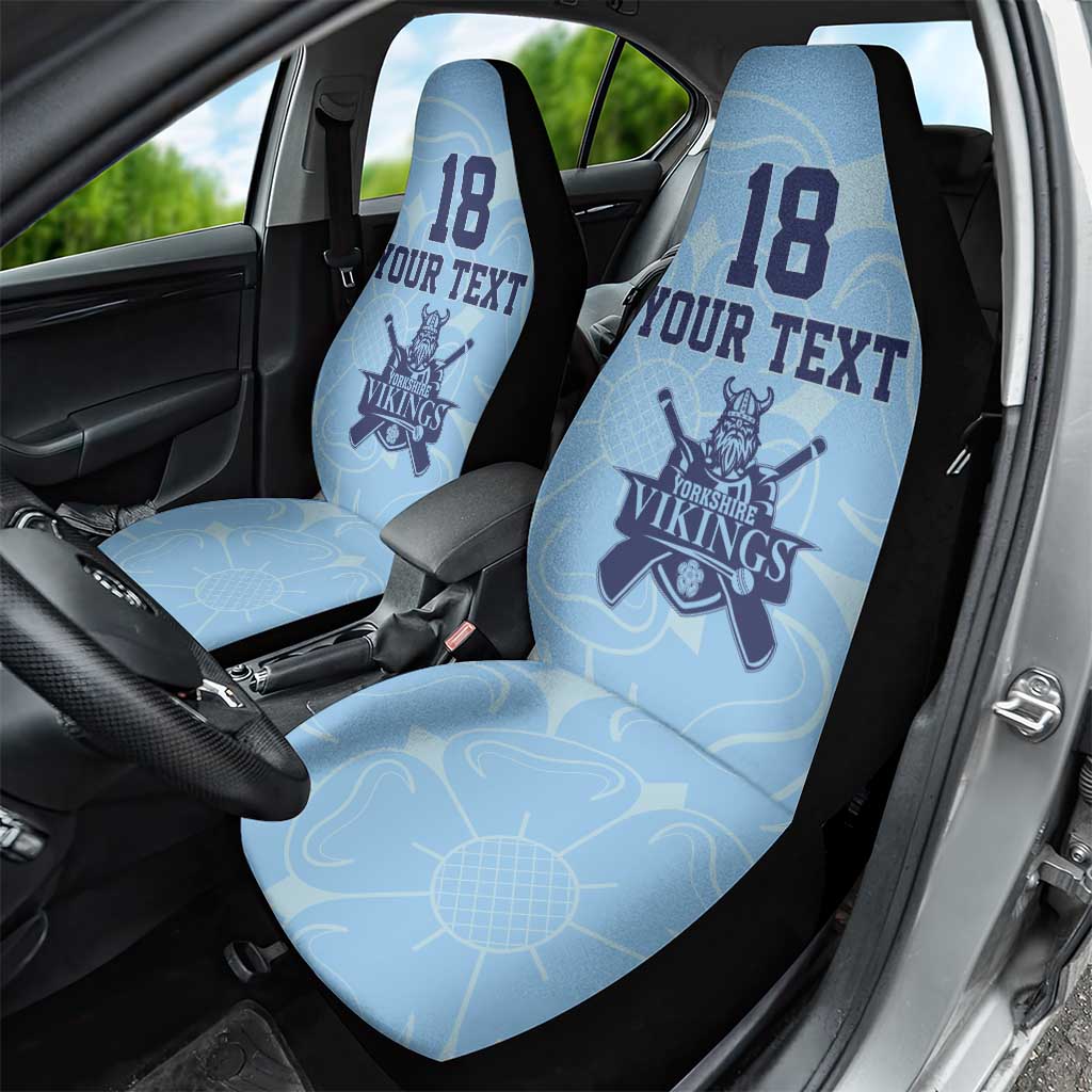 Custom Yorkshire Viking Spirit Car Seat Cover White Rose of York Blue Version - Wonder Print Shop
