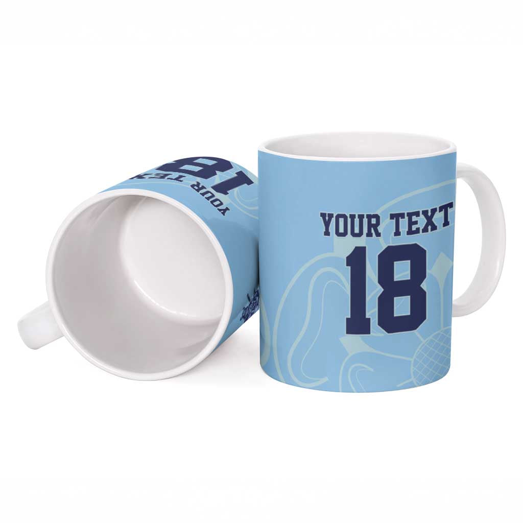 Custom Yorkshire Viking Spirit Ceramic Mug White Rose of York Blue Version - Wonder Print Shop