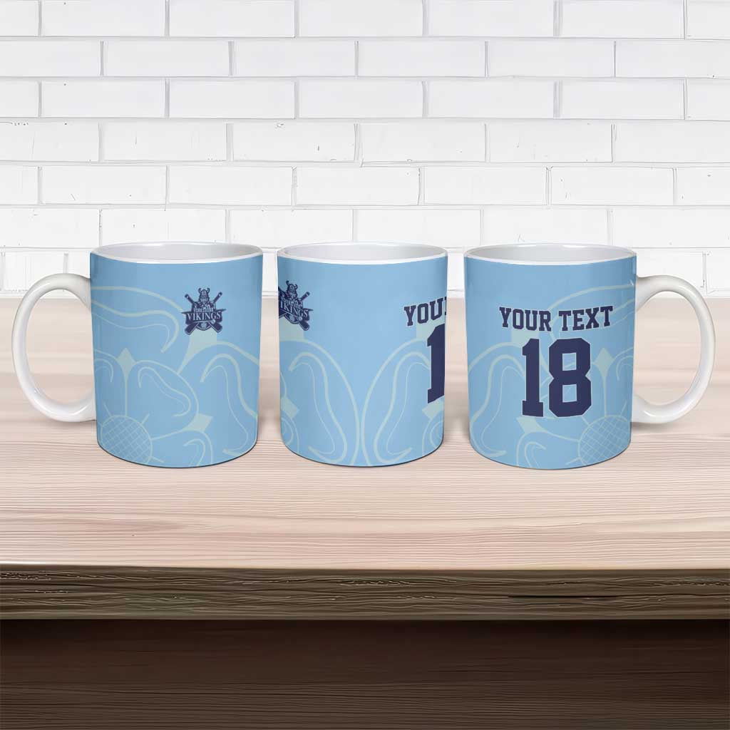 Custom Yorkshire Viking Spirit Ceramic Mug White Rose of York Blue Version - Wonder Print Shop