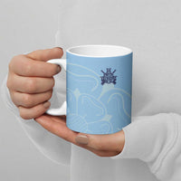 Custom Yorkshire Viking Spirit Ceramic Mug White Rose of York Blue Version - Wonder Print Shop