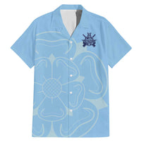 Custom Yorkshire Viking Spirit Family Matching Mermaid Dress and Hawaiian Shirt White Rose of York Blue Version - Wonder Print Shop