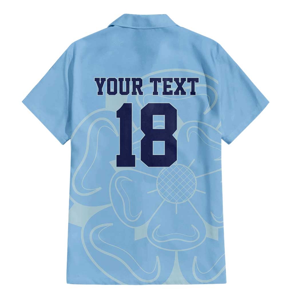 Custom Yorkshire Viking Spirit Family Matching Mermaid Dress and Hawaiian Shirt White Rose of York Blue Version - Wonder Print Shop