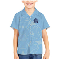 Custom Yorkshire Viking Spirit Family Matching Mermaid Dress and Hawaiian Shirt White Rose of York Blue Version - Wonder Print Shop