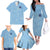 Custom Yorkshire Viking Spirit Family Matching Off The Shoulder Long Sleeve Dress and Hawaiian Shirt White Rose of York Blue Version - Wonder Print Shop