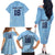 Custom Yorkshire Viking Spirit Family Matching Off The Shoulder Long Sleeve Dress and Hawaiian Shirt White Rose of York Blue Version - Wonder Print Shop