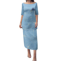 Custom Yorkshire Viking Spirit Family Matching Puletasi and Hawaiian Shirt White Rose of York Blue Version - Wonder Print Shop