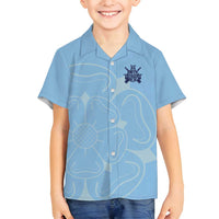 Custom Yorkshire Viking Spirit Family Matching Summer Maxi Dress and Hawaiian Shirt White Rose of York Blue Version - Wonder Print Shop