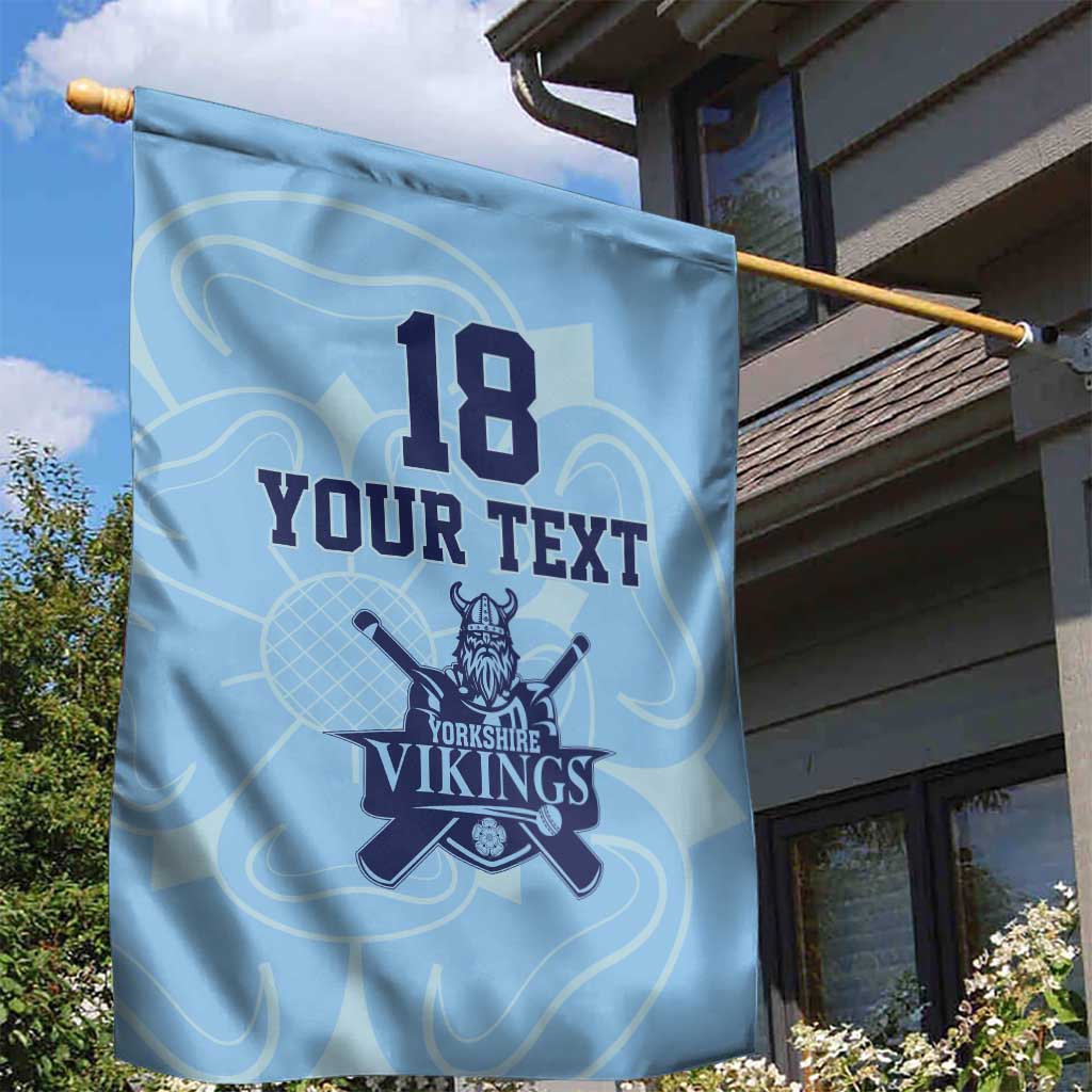 Custom Yorkshire Viking Spirit Garden Flag White Rose of York Blue Version - Wonder Print Shop