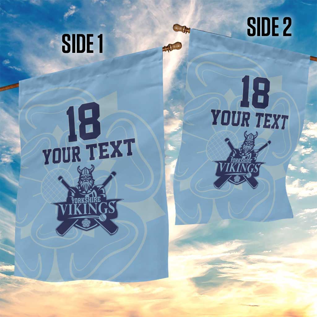 Custom Yorkshire Viking Spirit Garden Flag White Rose of York Blue Version - Wonder Print Shop