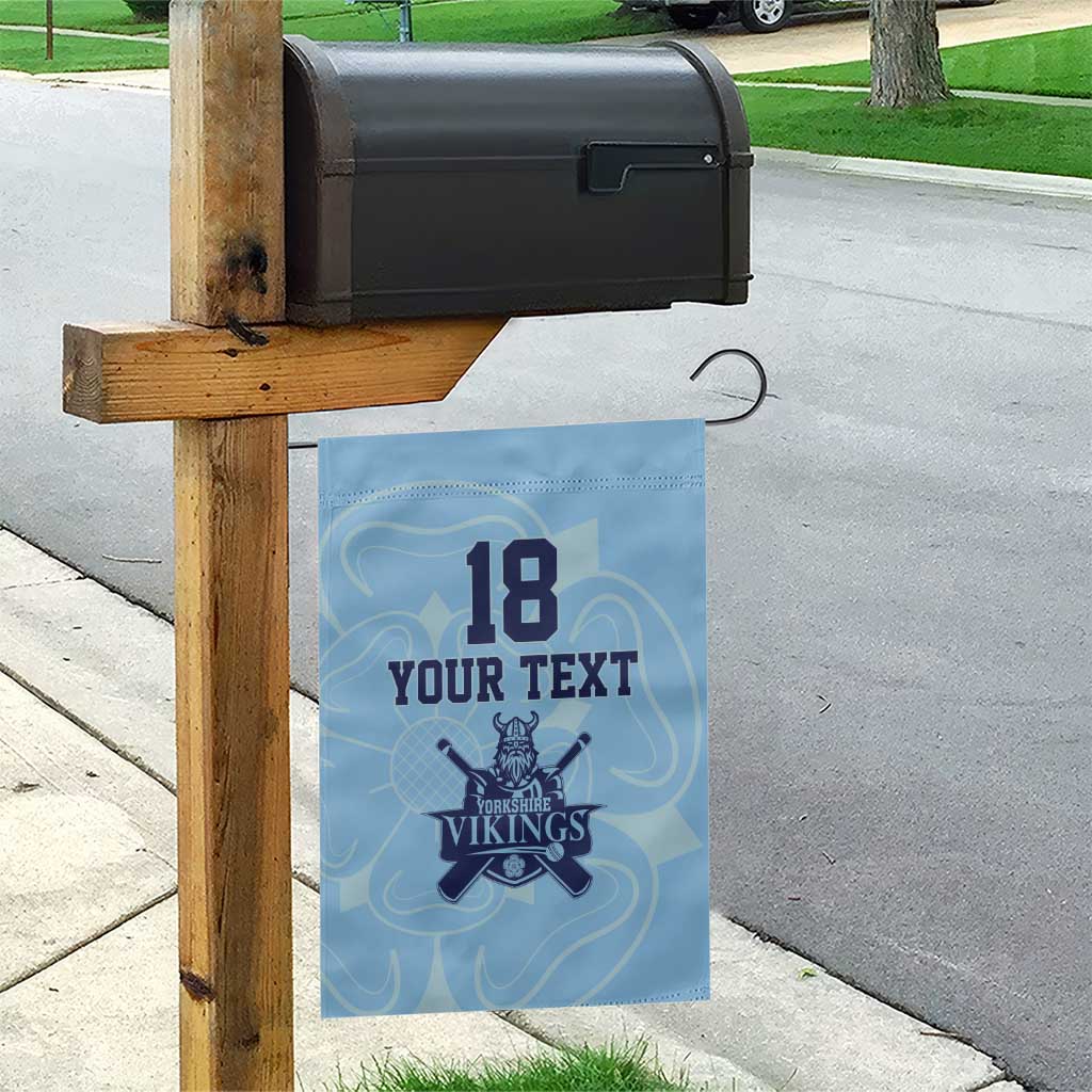 Custom Yorkshire Viking Spirit Garden Flag White Rose of York Blue Version - Wonder Print Shop