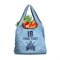 Custom Yorkshire Viking Spirit Grocery Bag White Rose of York Blue Version - Wonder Print Shop