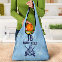 Custom Yorkshire Viking Spirit Grocery Bag White Rose of York Blue Version - Wonder Print Shop