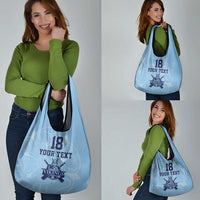 Custom Yorkshire Viking Spirit Grocery Bag White Rose of York Blue Version - Wonder Print Shop