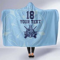 Custom Yorkshire Viking Spirit Hooded Blanket White Rose of York Blue Version - Wonder Print Shop
