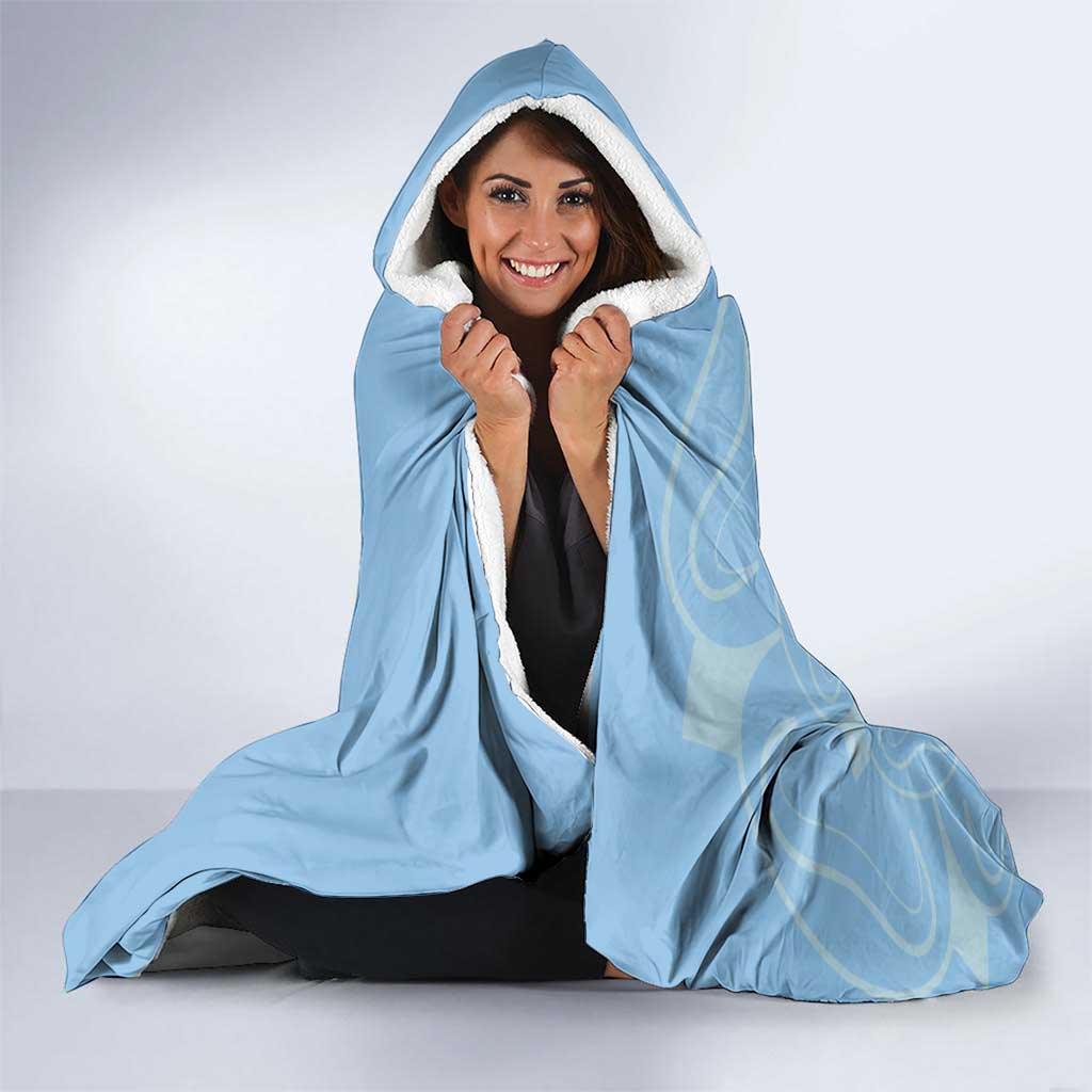 Custom Yorkshire Viking Spirit Hooded Blanket White Rose of York Blue Version - Wonder Print Shop