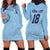 Custom Yorkshire Viking Spirit Hoodie Dress White Rose of York Blue Version - Wonder Print Shop