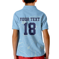 Custom Yorkshire Viking Spirit Kid Polo Shirt White Rose of York Blue Version - Wonder Print Shop