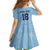 Custom Yorkshire Viking Spirit Kid Short Sleeve Dress White Rose of York Blue Version - Wonder Print Shop