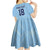 Custom Yorkshire Viking Spirit Kid Short Sleeve Dress White Rose of York Blue Version - Wonder Print Shop