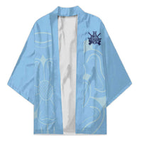 Custom Yorkshire Viking Spirit Kimono White Rose of York Blue Version - Wonder Print Shop