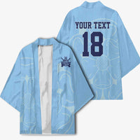 Custom Yorkshire Viking Spirit Kimono White Rose of York Blue Version - Wonder Print Shop