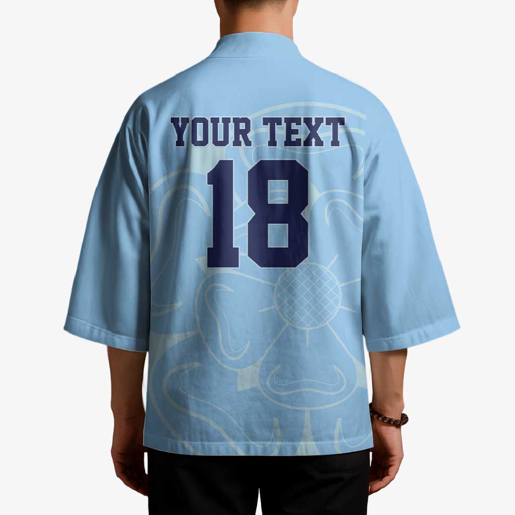 Custom Yorkshire Viking Spirit Kimono White Rose of York Blue Version - Wonder Print Shop