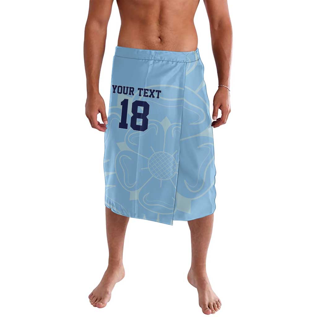 Custom Yorkshire Viking Spirit Lavalava White Rose of York Blue Version - Wonder Print Shop