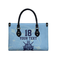 Custom Yorkshire Viking Spirit Leather Bag White Rose of York Blue Version - Wonder Print Shop