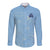 Custom Yorkshire Viking Spirit Long Sleeve Button Shirt White Rose of York Blue Version - Wonder Print Shop