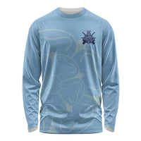 Custom Yorkshire Viking Spirit Long Sleeve Shirt White Rose of York Blue Version - Wonder Print Shop