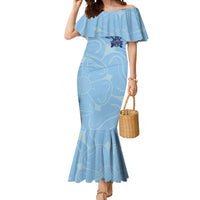 Custom Yorkshire Viking Spirit Mermaid Dress White Rose of York Blue Version - Wonder Print Shop
