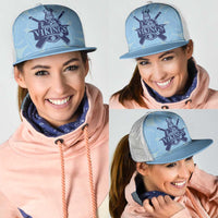 Yorkshire Vikings Cricket Mesh Trucker Cap White Rose of York Blue Version - Wonder Print Shop