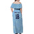 Custom Yorkshire Viking Spirit Off Shoulder Maxi Dress White Rose of York Blue Version - Wonder Print Shop