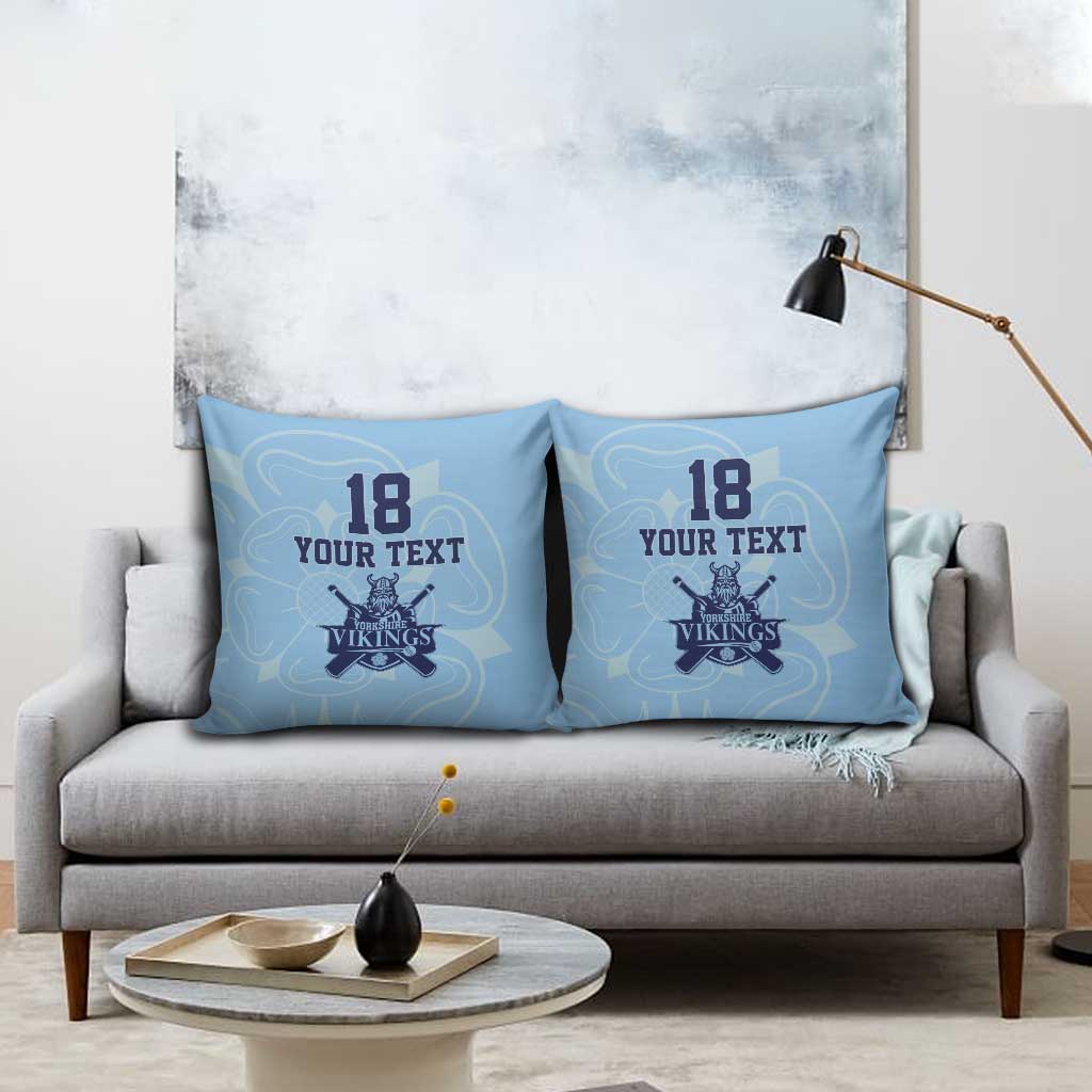 Custom Yorkshire Viking Spirit Pillow Cover White Rose of York Blue Version - Wonder Print Shop